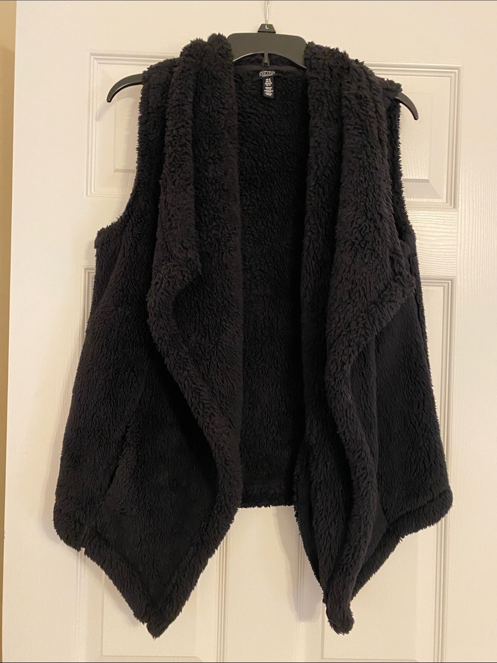 Jones New York Black Faux Sherpa Vest